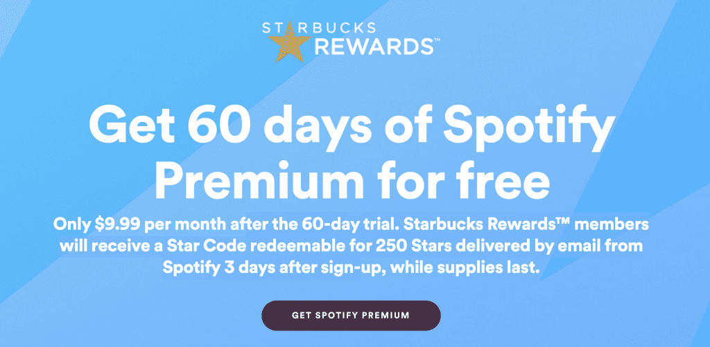 Spotify Premium Free Trial Starbucks